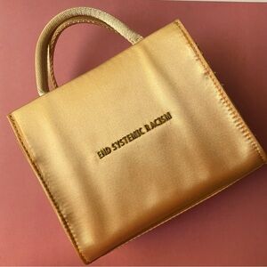 End Systemic Racism ESR Brandon Blackwood Gold Satin Mini Tote Purse Bag